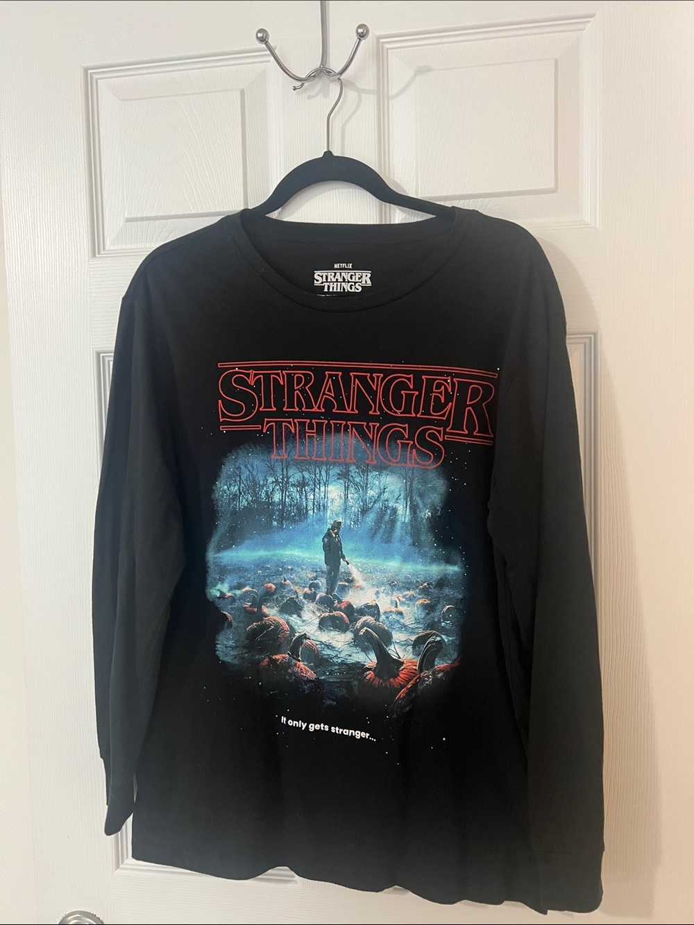 Netflix Stranger Things Black Tee with White Logo